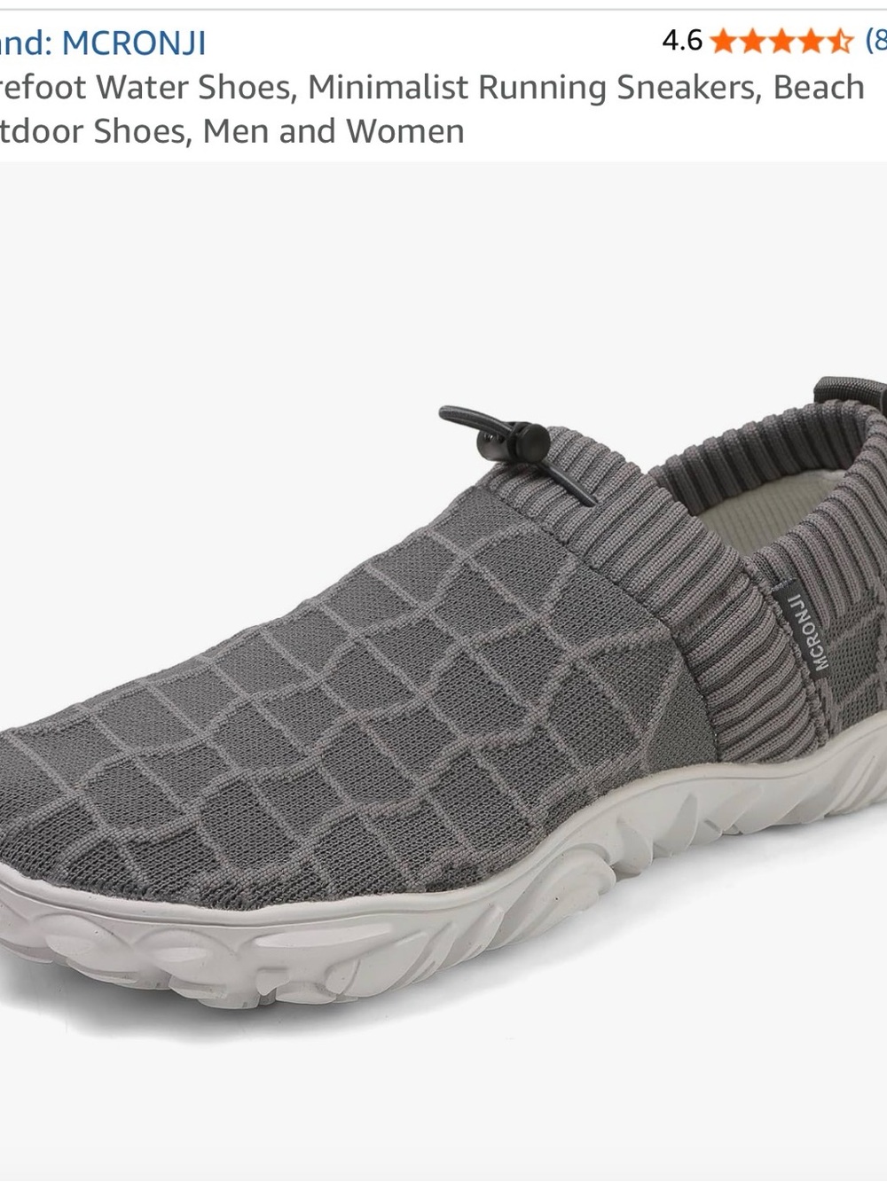 Grey Slip-On Knit Sneakers/Water Shoes